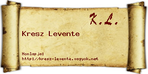 Kresz Levente névjegykártya